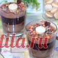 Шоколадно-фруктовое суфле с печеньем Кулинарный рецепт