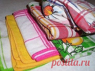 Как отстирать кухонные полотенца и салфетки.