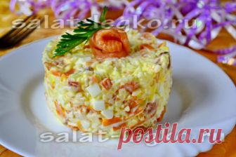 Салат с красной рыбой и рисом Вкусный, сытный и эффектный салат с красной рыбой и рисом вам поможет приготовить наш рецепт с пошаговыми фотографиями!