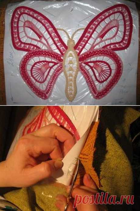 Irish crochet &: Бабочка. Румынское кружево. Подробный МК