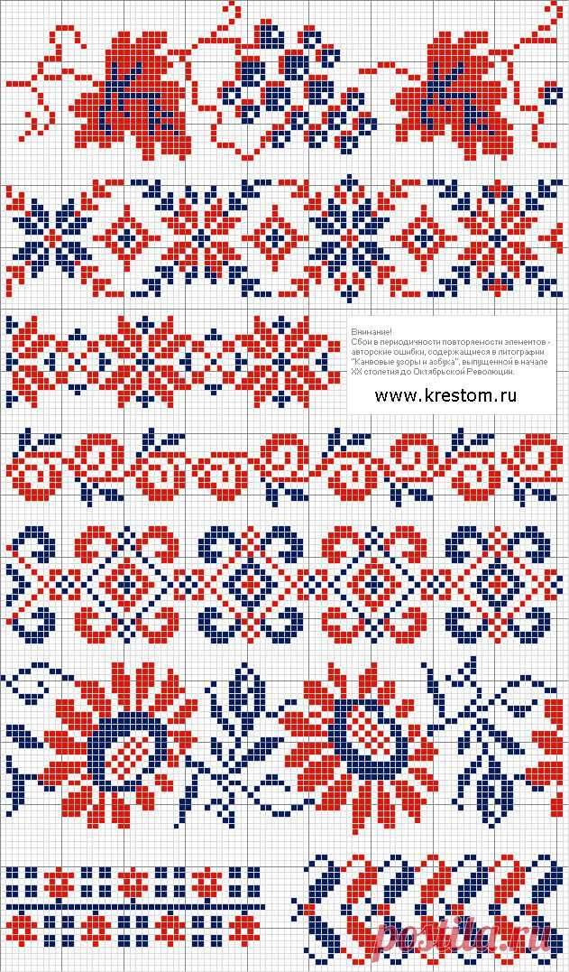 Русские вышивки крестом