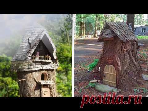 Что еще можно сделать из пеньков? Сказочные домики из пеньков
