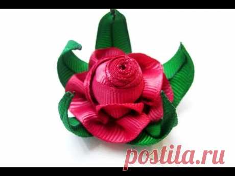РОЗЫ Nigar Hikmet, мастер-класс / Nigar Hikmet ROSE TUTORIAL / DIY RIBBON ROSE