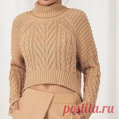 Джемпер с косами песочного цвета