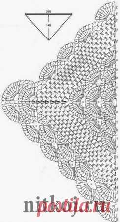 Красивая шаль крючком » Ниткой - вязаные вещи для вашего дома, вязание крючком, вязание спицами, схемы вязания