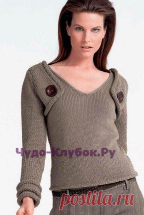 694 Бежевый пуловер | ЧУДО-КЛУБОК.РУ