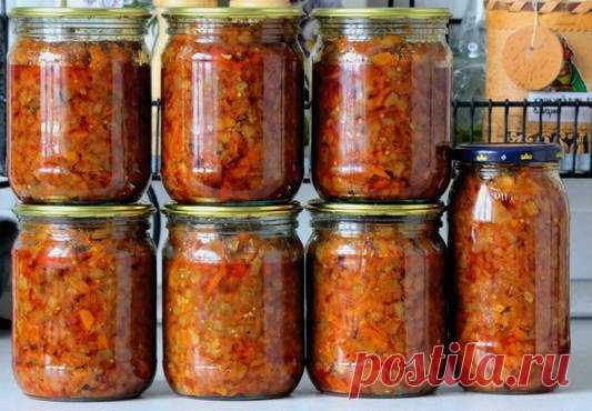 Кабачковая баклажанная икра кусочками