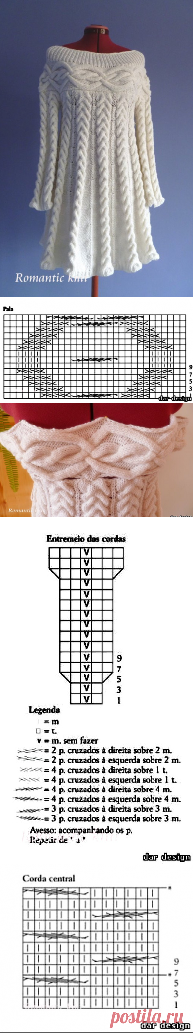 Вяжем платье спицами — Шамони