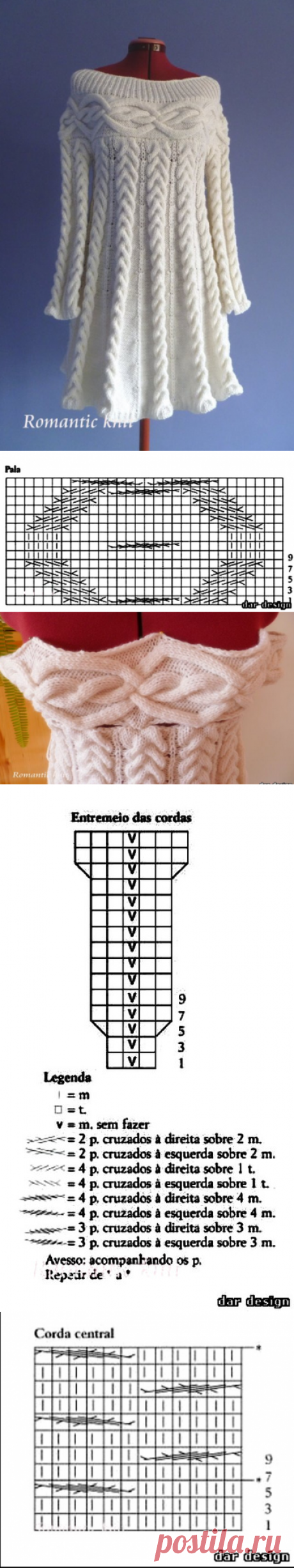 Вяжем платье спицами — Шамони