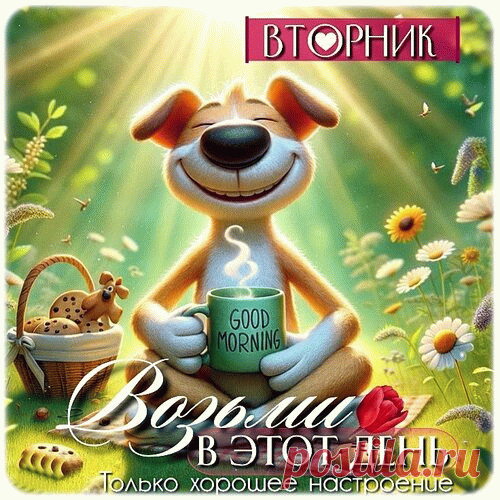 Вторник — день такой приятный,
Пусть и будет он таким!
Будет пусть таким занятным,
Интересно будет с ним.