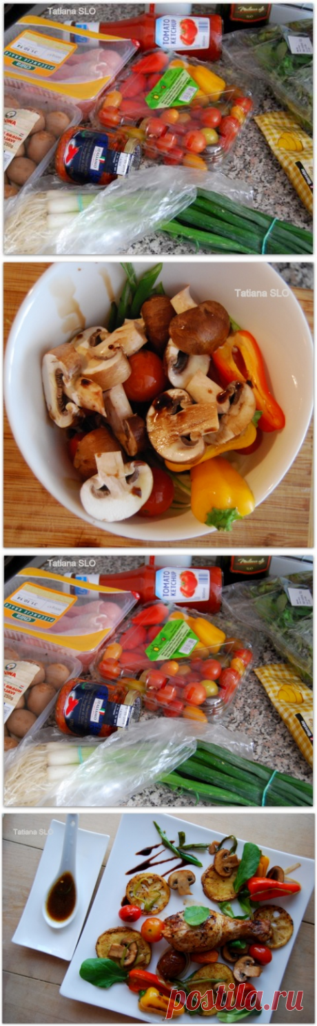 Теплый салат к куриному мяску