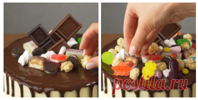 Красивый и Вкусный ТОРТ со Сладостями на День Рождения. Как приготовить и украсить торт | Готовим с Оксаной Пашко | Яндекс Дзен