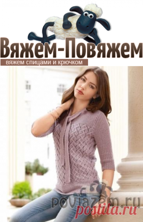 Очаровательный пуловер спицами