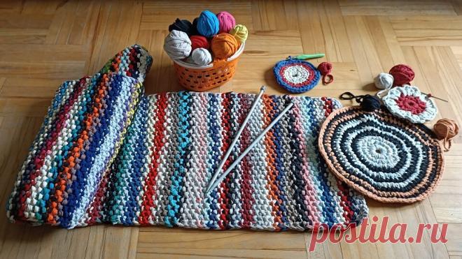 Хлам в дело - плетём и вяжем коврики из ненужных вещей | Дедушкин дом | Яндекс Дзен