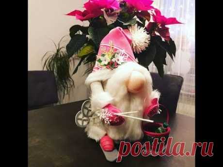 . Скандинавский гном из фоамирана.DIY Weihnachtsdekoration. Новогодний подарок. Урок 3