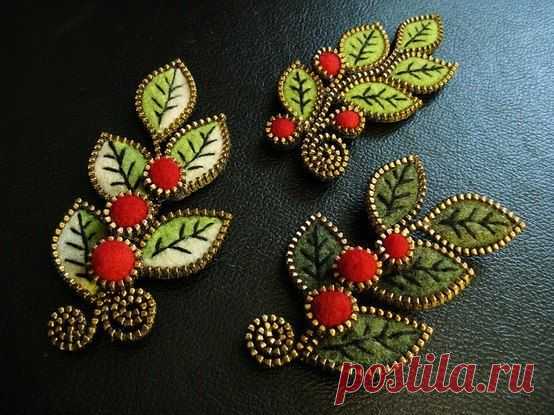 Брошки из шерсти и молнии, фото / Тильда, мягкие игрушки своими руками, выкройки / КлуКлу. Рукоделие - бисероплетение, квиллинг, вышивка крестом, вязание