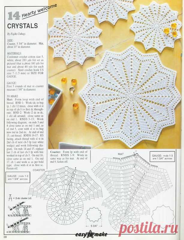 салфетки и скатерти крючком фото со схемами: 26 тыс изображений найдено в Яндекс.Картинках