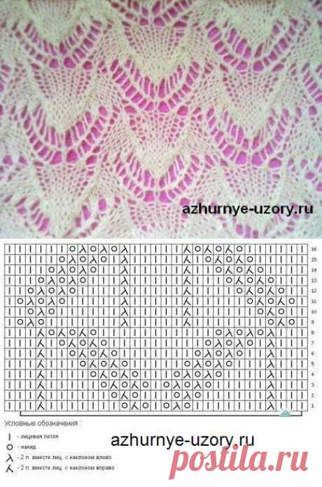 (3640) Pinterest - Необычный узор спицами | Ажурные Узоры | Узоры для вязания спицами