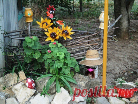 Подсолнух из пластиковых бутылок