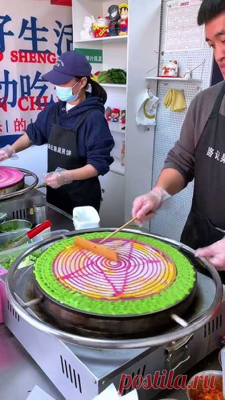 🥰 Satisfying with delicious egg pancake 🥳 #streetfood #satisfying #satis...