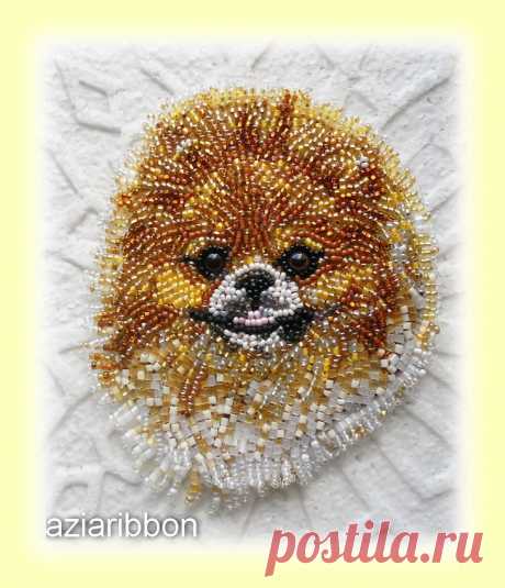 Брошь &quot;Золотой шпиц&quot;. | biser.info - всё о бисере и бисерном творчестве