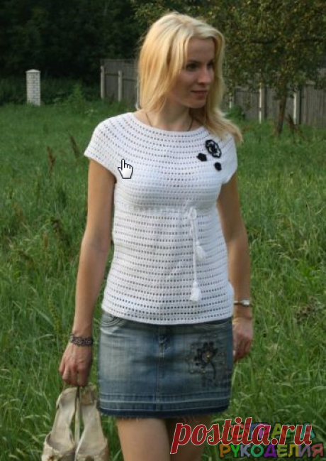 Топ, связанный крючком по кругу - Топ.Майка - Вязание крючком - Рукоделие