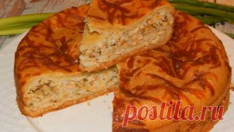 Заливной пирог с консервированной горбушей! Ароматно и вкусно!