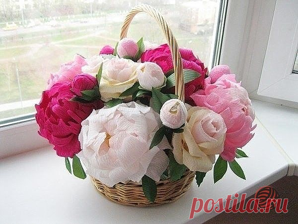 Делаем очаровательную корзинку с цветами
#цветы #СвоимиРуками