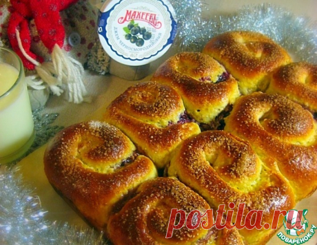 Овсяные булочки "Улитки" с джемом – кулинарный рецепт