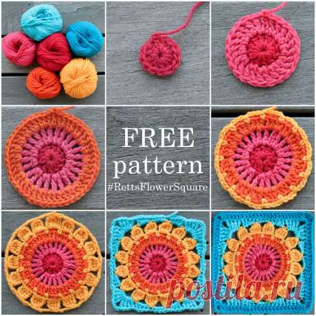 a shoebox of photographs: Rett's Flower Square Pattern