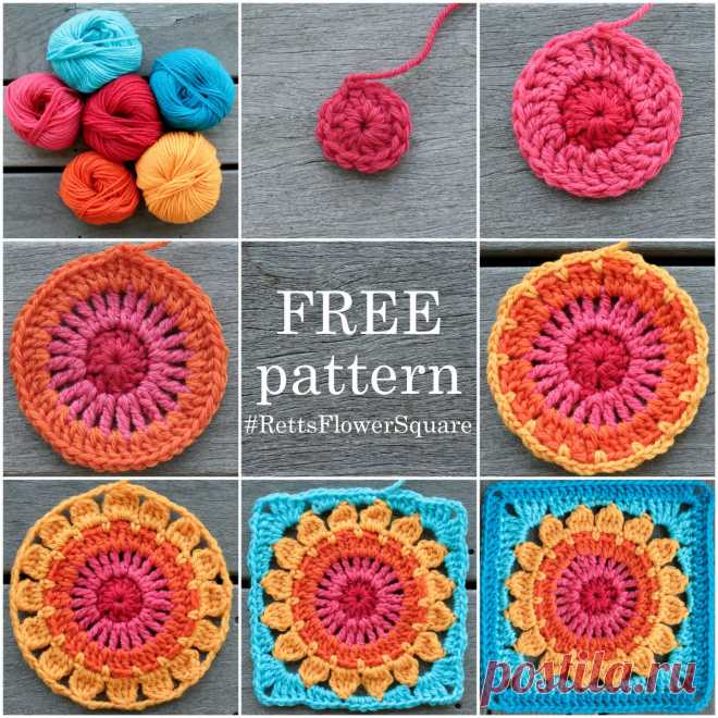 a shoebox of photographs: Rett's Flower Square Pattern