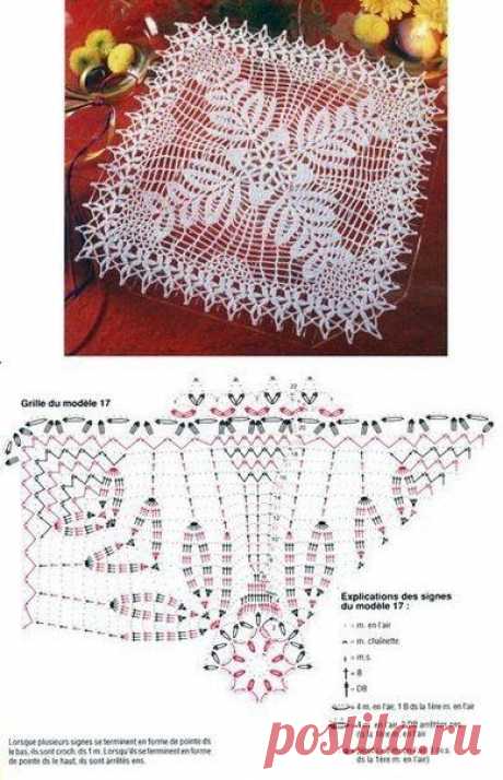 Нежная салфеточка, связанная крючком