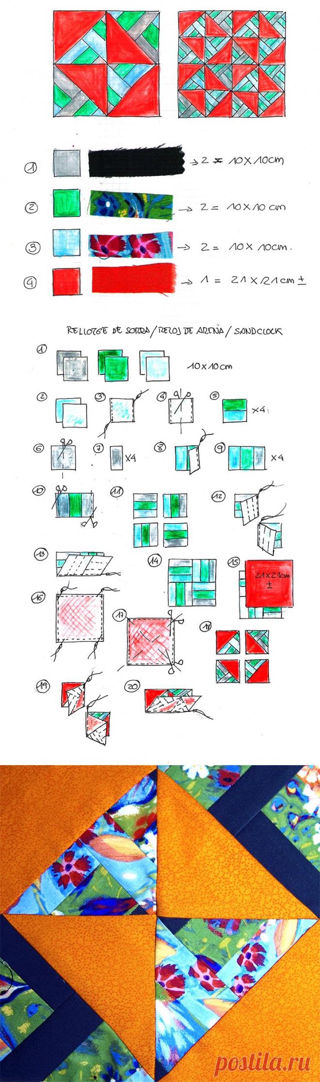 DE CISTELLA A RELLOTGE DE SORRA: TUTORIAL PATCHWORK. | Les Antònies