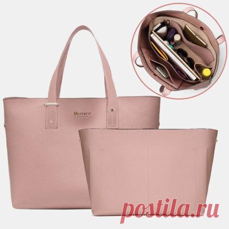 Women 2 PCS 15.6 Inch Laptop Large Capacity Multi-pocket Removable Key Multifunc - US$66.99
