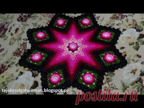 Tapete o Carpeta tejido a crochet paso a paso video 1
