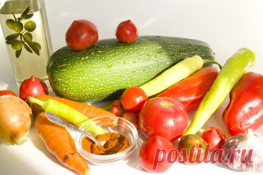 Кабачковая икра из запеченных овощей