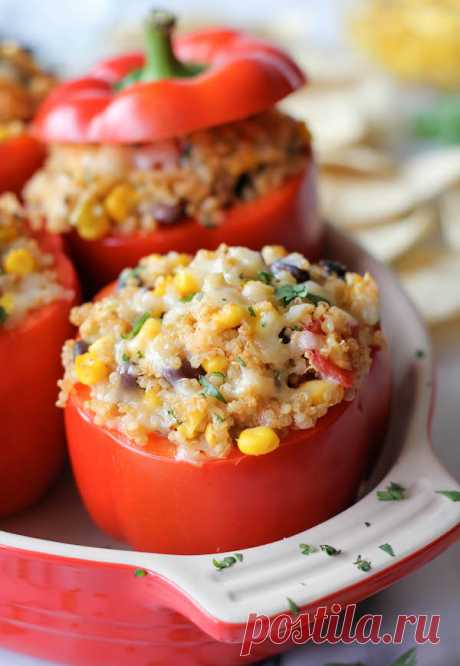 Quinoa Stuffed Bell Peppers - Damn Delicious