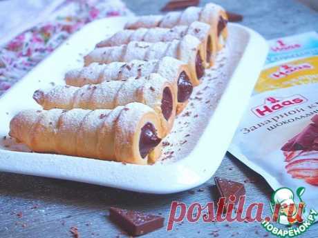 Песочные трубочки с шоколадно-заварным кремом - кулинарный рецепт