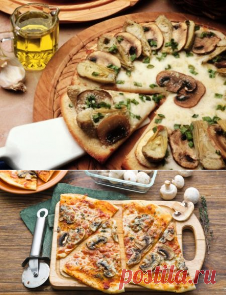 Пицца с грибами, рецепт в домашних условиях в духовке