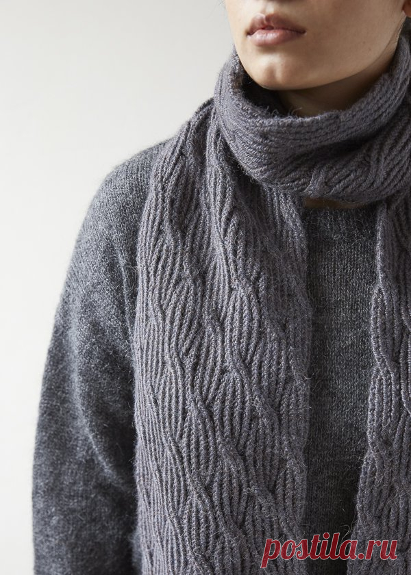 Trout Brown Reversible Rivulet Scarf | Free Knitting Pattern by Purl Soho