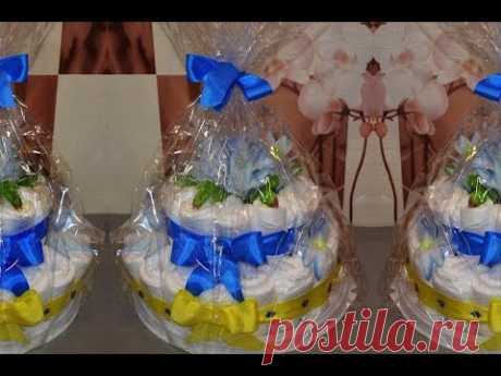 Торт из памперсов.  Cake of diapers.