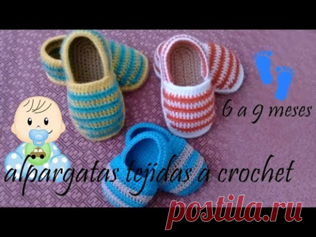 alpargatas para bebe tejidas a crochet