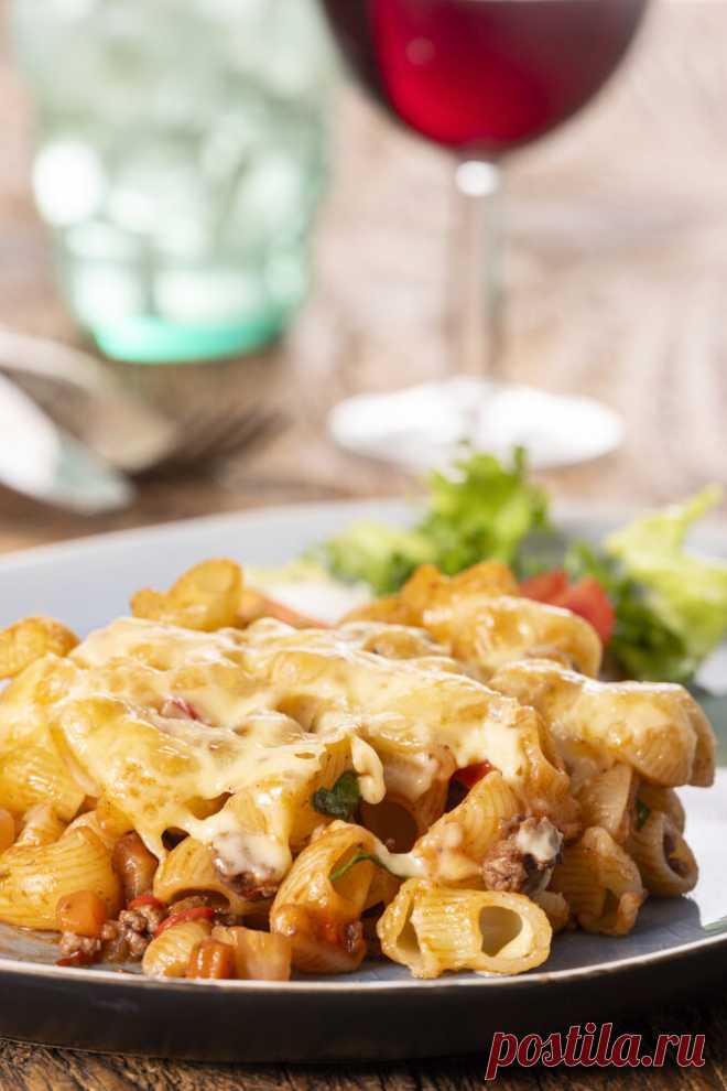 Запеченные макароны с фаршем и сыром рецепт с фото пошагово