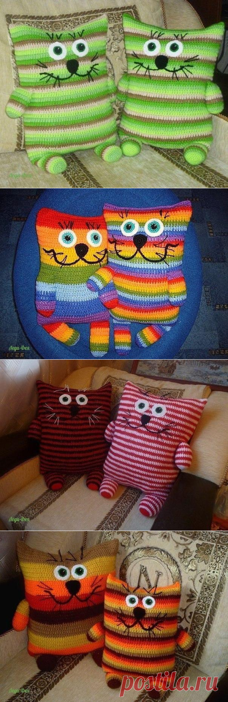 Забавные подушечки-котики