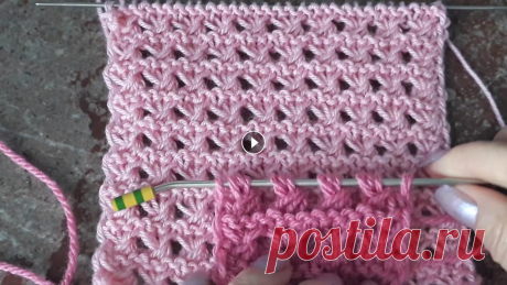 Воздушный узор спицами Нежный воздушный узор спицами для детской кофточки.