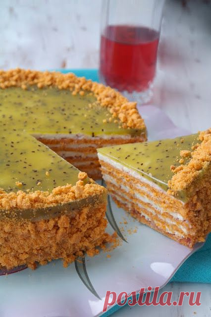 Просто и вкусно: Торт с фруктово-творожным кремом.