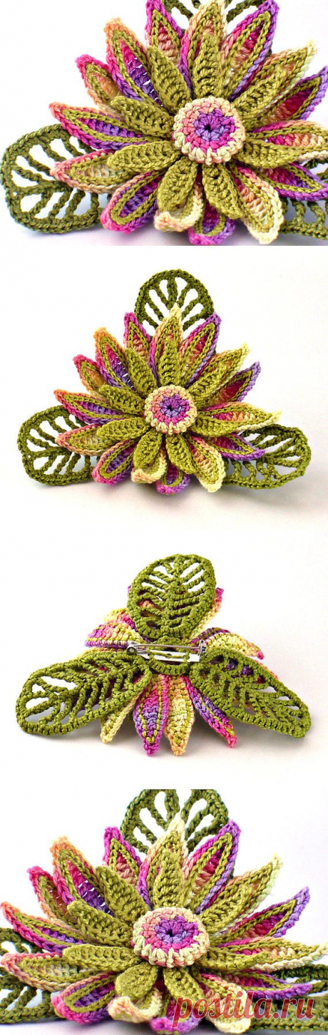 Crochet Brooch Fiber Brooch Irish Crochet Pin от Nothingbutstring
