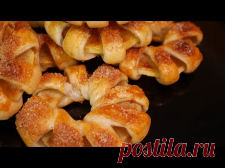 ФАНТАСТИЧЕСКОЕ ОБЪЕДЕНИЕ К ЧАЮ! Яблочные колечки в слоёном тесте | Apple puff pastry