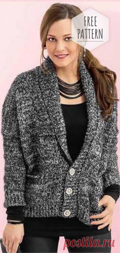 Knitting Jacket with Shawl Collar