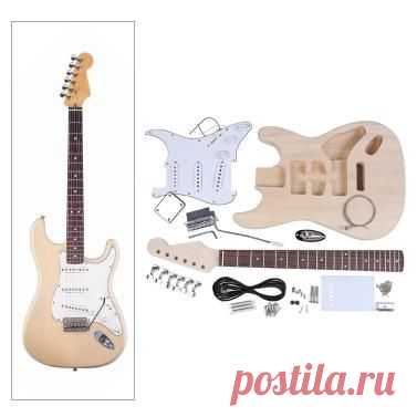 ST Style Electric Guitar Basswood Body Maple Neck Rosewood Fingerboard DIY Kit Set